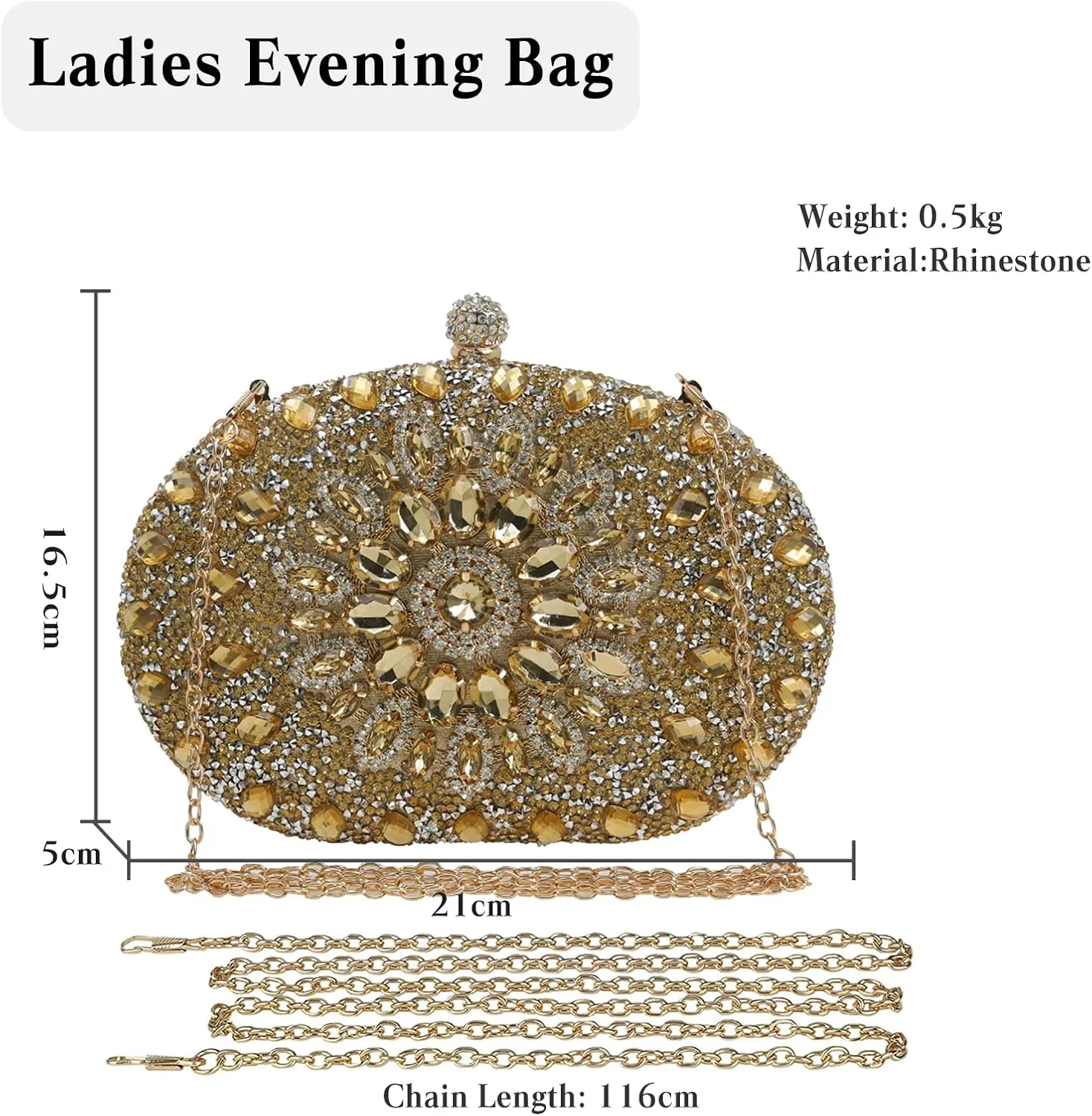 Women Evening Bag Rhinestone Clutch Purse Sparkly Sequin Handbag