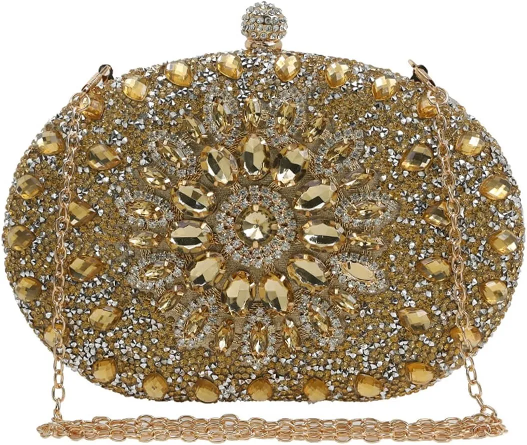 Women Evening Bag Rhinestone Clutch Purse Sparkly Sequin Handbag