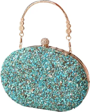 Women Evening Bag Sequin Clutch Bag Bridal Wedding Purse Ladies Handbag With Detachable Chain Elegant Shoulder Bag