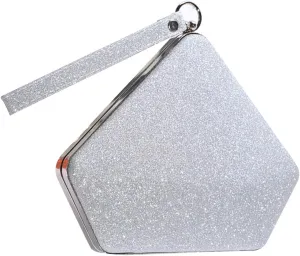 Women Evening Bag Sequin Clutch Bag Bridal Wedding Purse Ladies Sparkly Handbag Glitter Pentagon Shoulder Bag