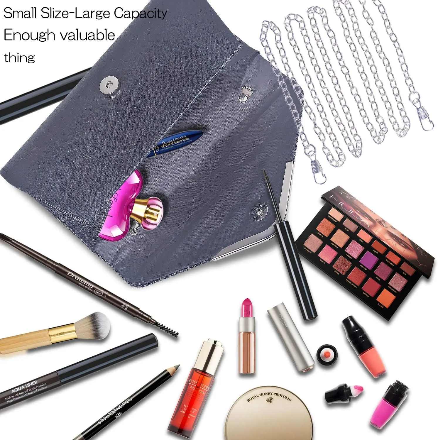Women Evening Envelope Handbag Prom Sequin Clutch Purse Shoulder Cross Body Bag
