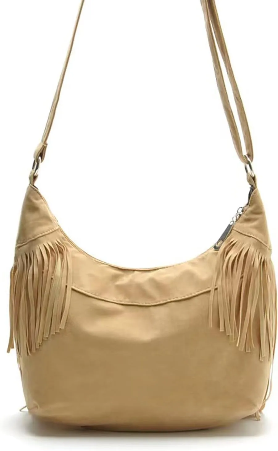 Women Fashion Fringe Purse Crossbody Bags Vegan Suede Hippie Tassel Hobo Shoulder Bag Vintage Handbags
