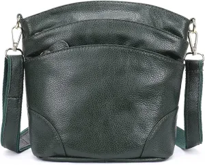 Women Genuine Leather Shoulder Bag Floral-Embossed Crossbody Bag Handbag Purse for Women