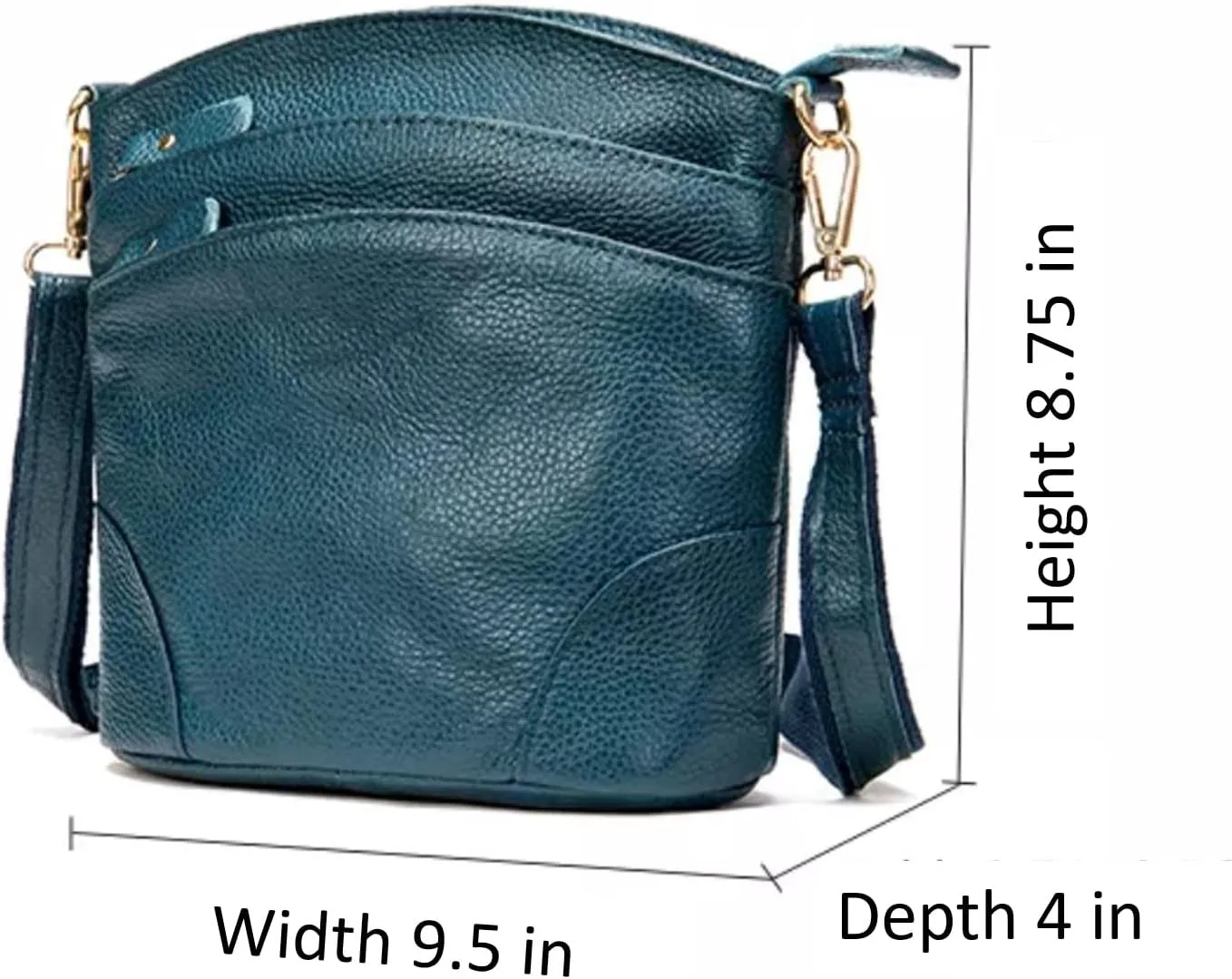Women Genuine Leather Shoulder Bag Floral-Embossed Crossbody Bag Handbag Purse for Women