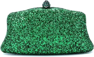 Women Glitter Evening Bag Sequin Wedding Handbag Cocktail Prom Party Shiny Clutch Purse, Coffee
