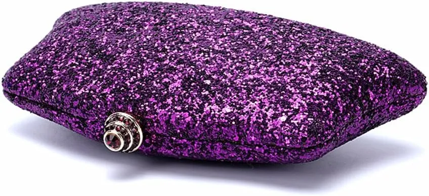 Women Glitter Evening Bag Sequin Wedding Handbag Cocktail Prom Party Shiny Clutch Purse, Coffee