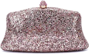 Women Glitter Evening Bag Sequin Wedding Handbag Cocktail Prom Party Shiny Clutch Purse, Coffee