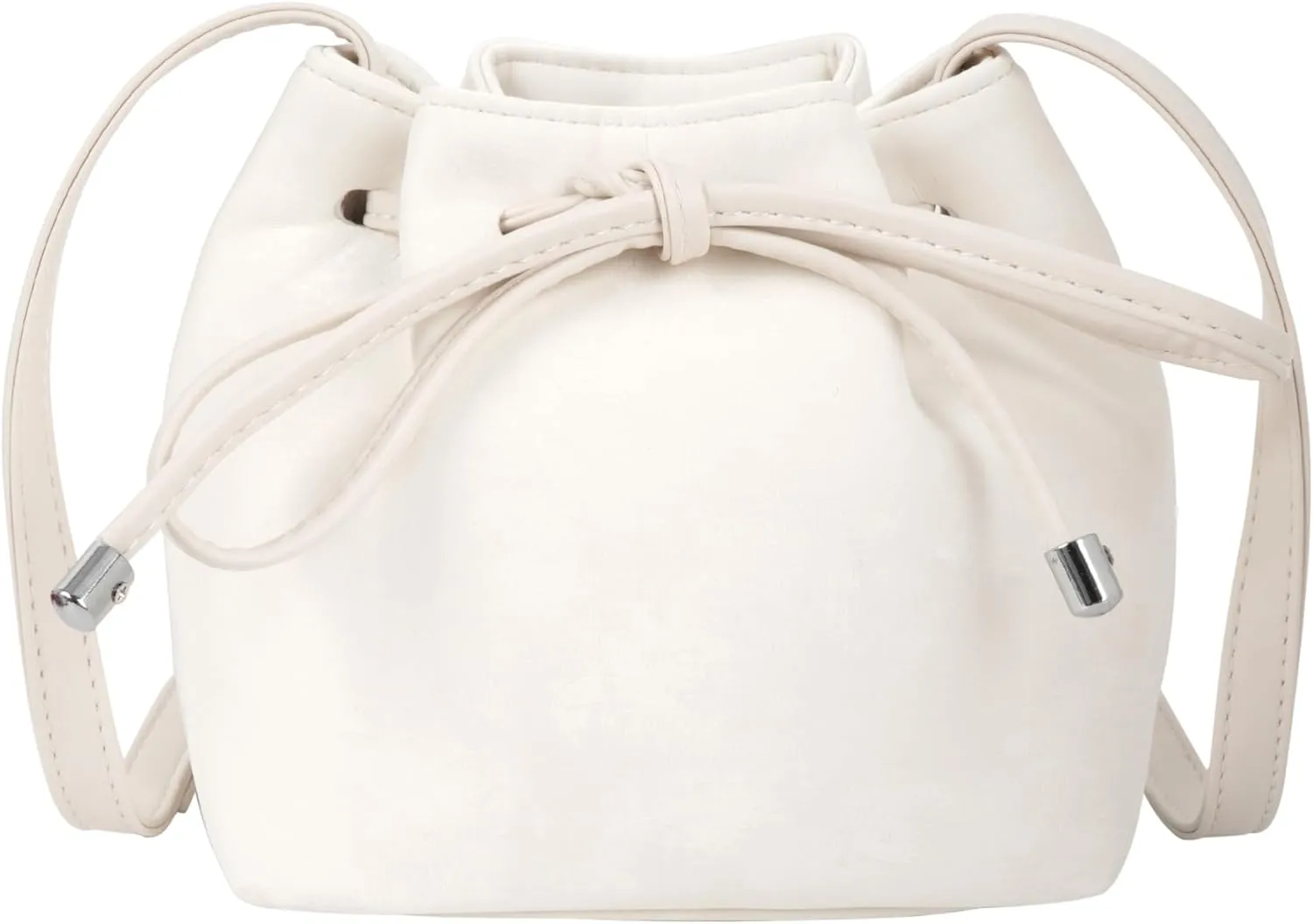 Women Mini Solid Color Faux Suede Crossbody Bag Shoulder Bag Drawstring Bucket Bag