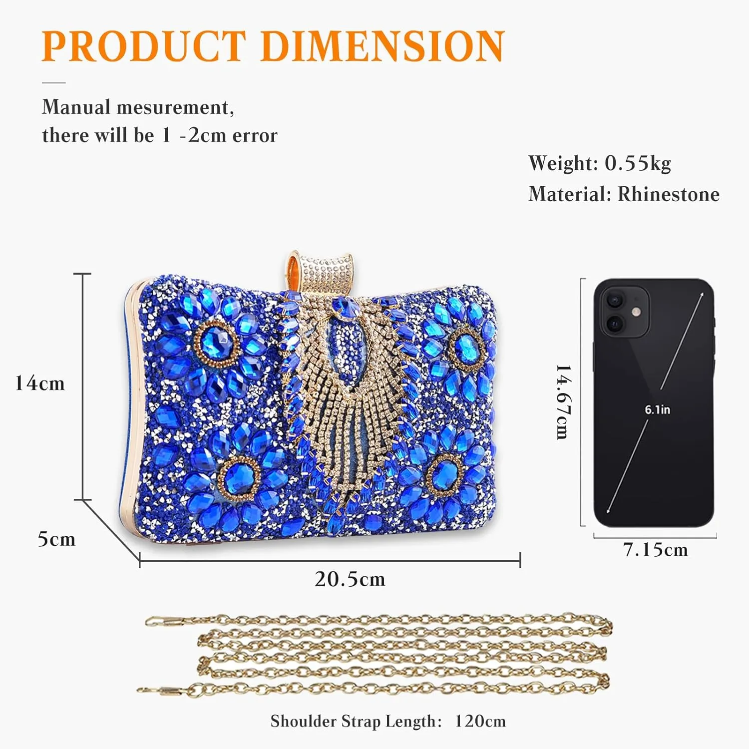 Women Rhinestone Evening Bag Multicolor Clutch Bag Bridal Wedding Purse Luxury Crystal Handbag Glitter Shoulder Bag