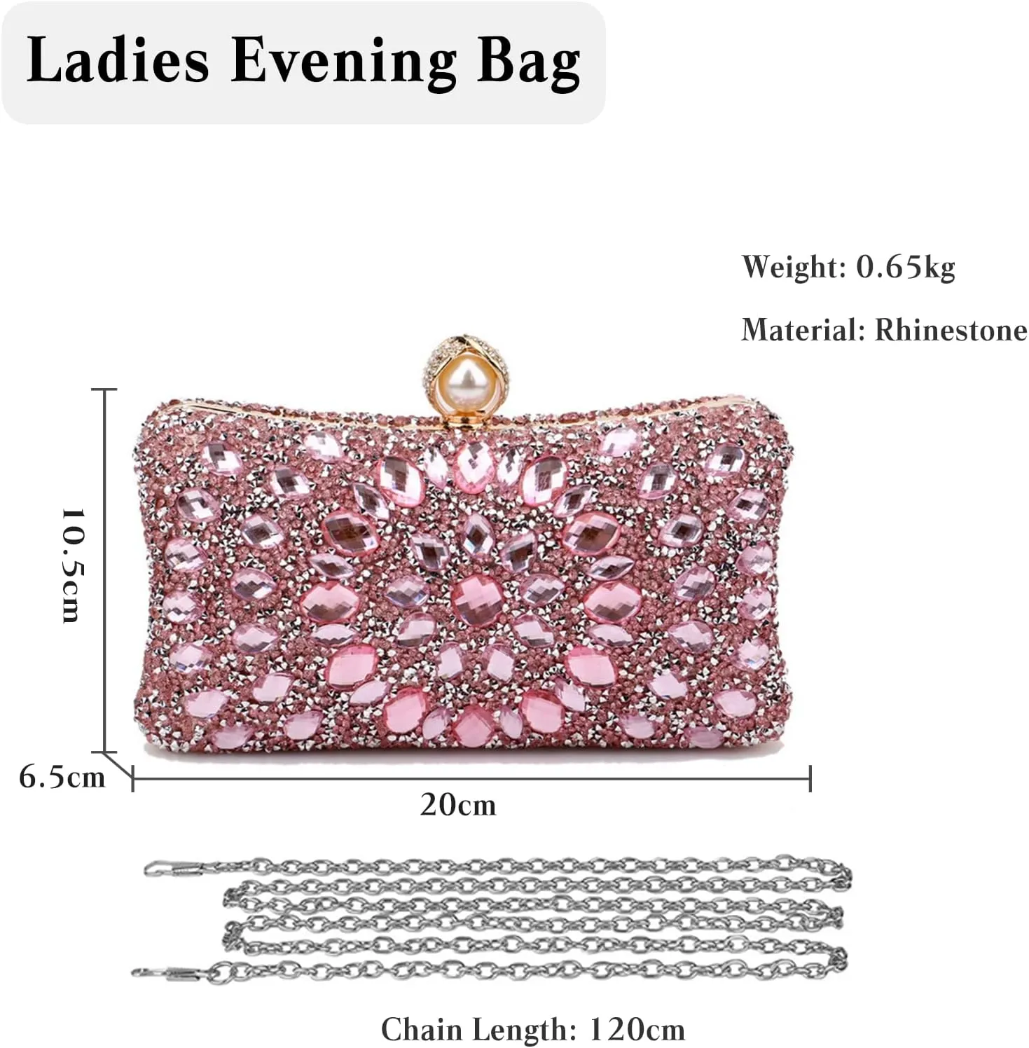 Women Rhinestone Evening Bag Multicolor Clutch Bag Luxury Crystal Handbag Bridal Wedding Purse