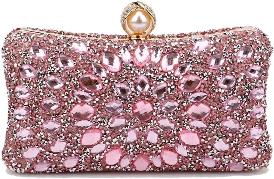 Women Rhinestone Evening Bag Multicolor Clutch Bag Luxury Crystal Handbag Bridal Wedding Purse