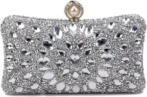 Women Rhinestone Evening Bag Multicolor Clutch Bag Luxury Crystal Handbag Bridal Wedding Purse
