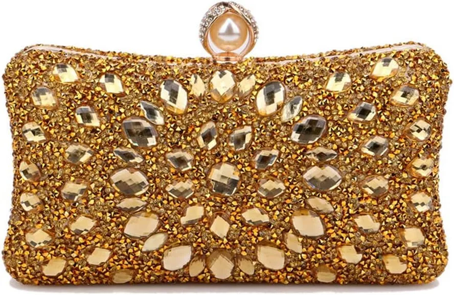 Women Rhinestone Evening Bag Multicolor Clutch Bag Luxury Crystal Handbag Bridal Wedding Purse