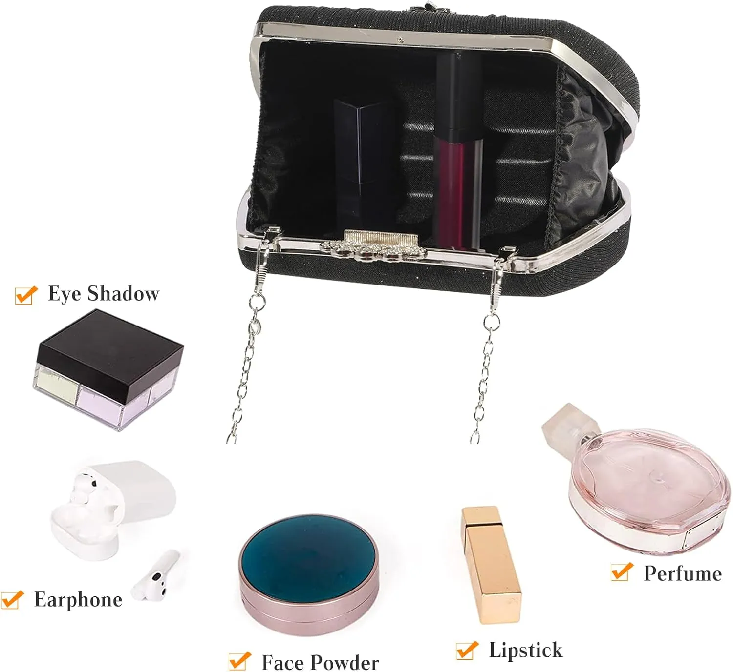 Women Rhinestone Evening Bag Sequin Pleated Clutch Bag Bridal Wedding Purse Crystal Handbag Elegant Shoulder Bag