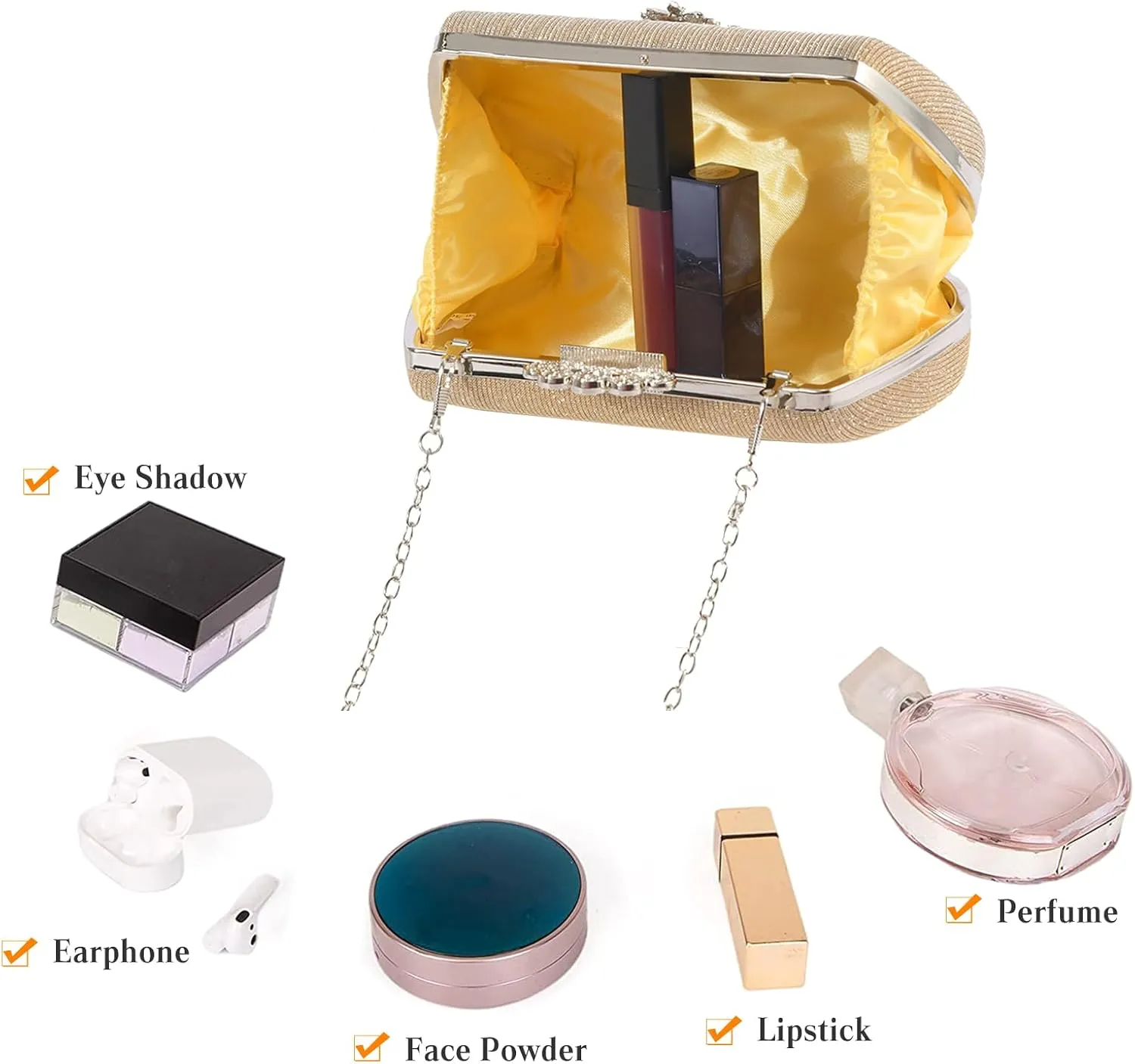 Women Rhinestone Evening Bag Sequin Pleated Clutch Bag Bridal Wedding Purse Crystal Handbag Elegant Shoulder Bag