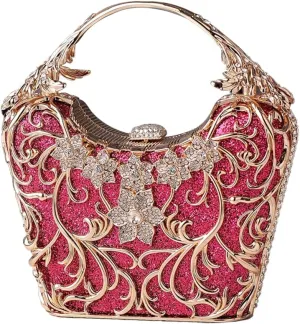 Women Rhinestone Evening Bag Sparkly Sequin Purse Crystal Clutch Bag Bridal Wedding Handbag Glitter Shoulder Bag