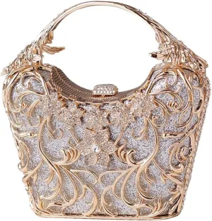 Women Rhinestone Evening Bag Sparkly Sequin Purse Crystal Clutch Bag Bridal Wedding Handbag Glitter Shoulder Bag
