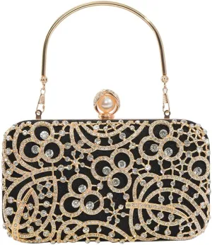 Women Rhinestone Evening Bag Sparkly Sequin Purse Crystal Clutch Bag Bridal Wedding Handbag Glitter Shoulder Bag