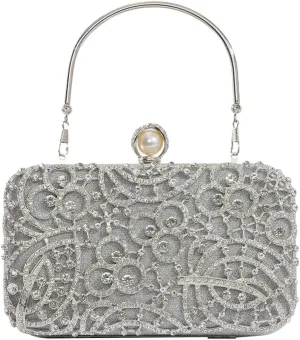 Women Rhinestone Evening Bag Sparkly Sequin Purse Crystal Clutch Bag Bridal Wedding Handbag Glitter Shoulder Bag