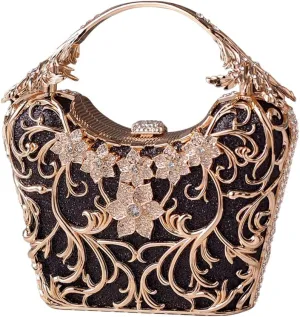 Women Rhinestone Evening Bag Sparkly Sequin Purse Crystal Clutch Bag Bridal Wedding Handbag Glitter Shoulder Bag