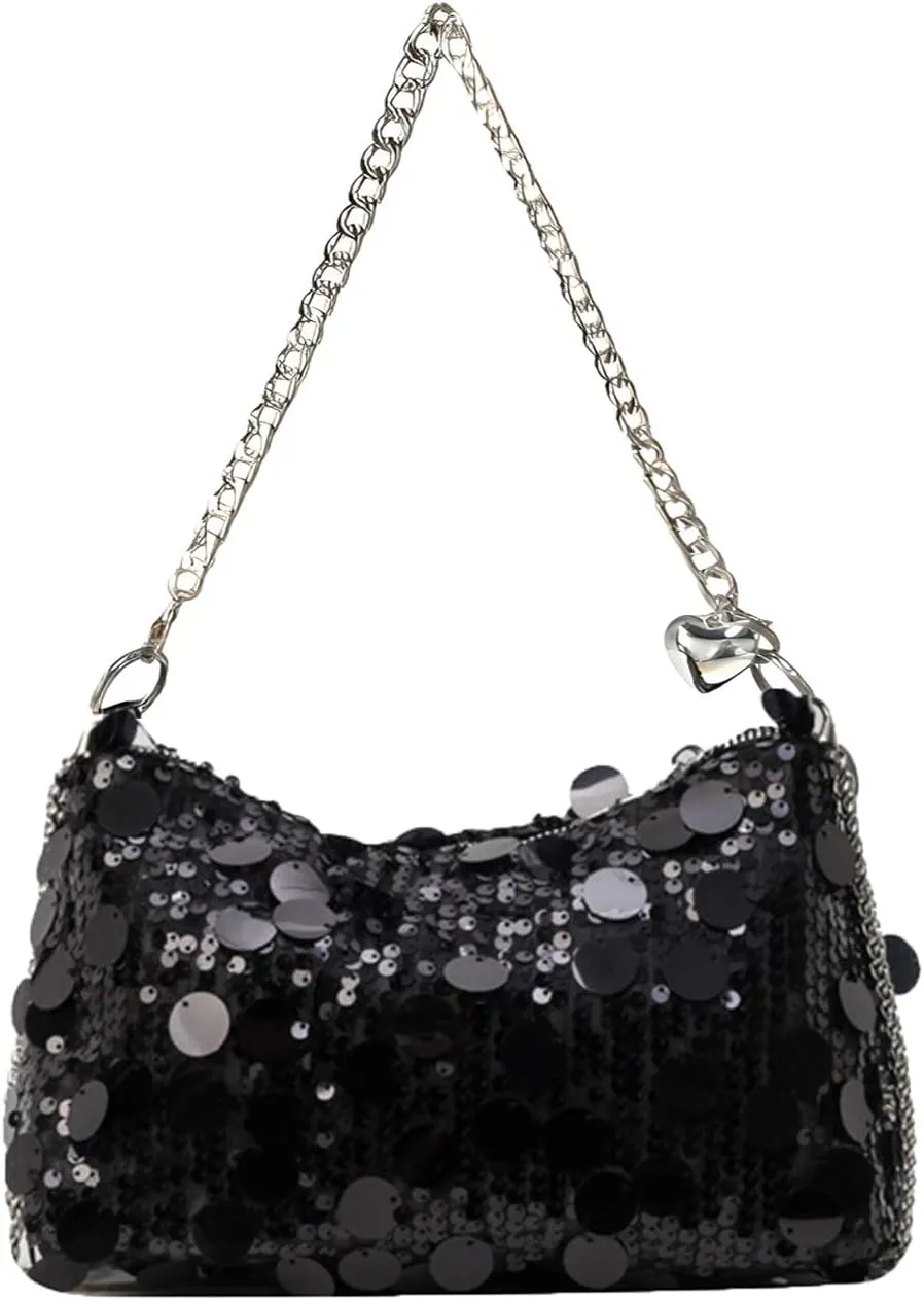Women Sparkly Sequin Clutch Purse Glitter Evening Handbag Bling Crossbody Bag for Party Prom Banquet