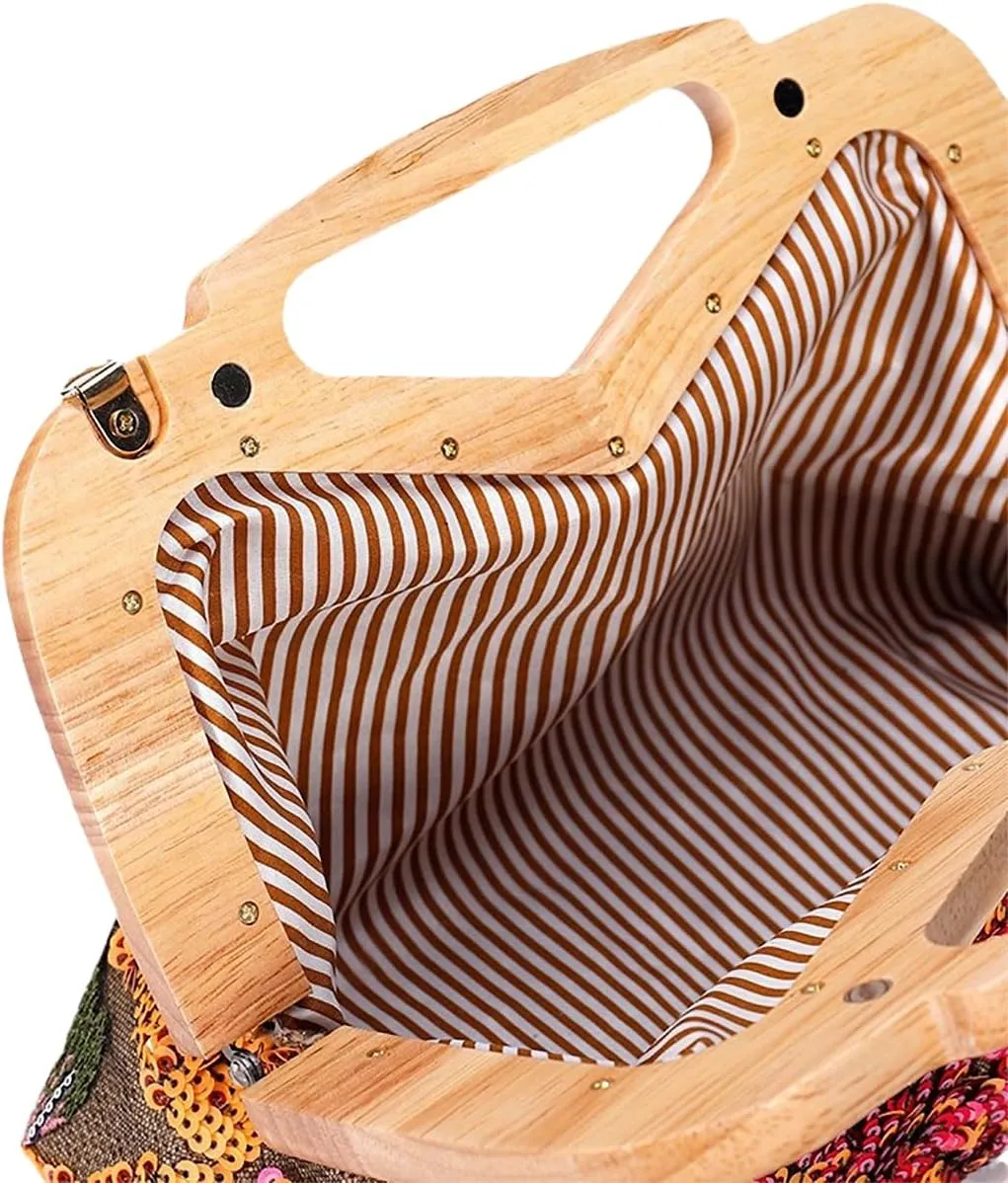 Women Straw Clutch Purse Ladies Sequin Flower Evening Bag Summer Beach Handbag Casual Woven Rattan Tote Bag