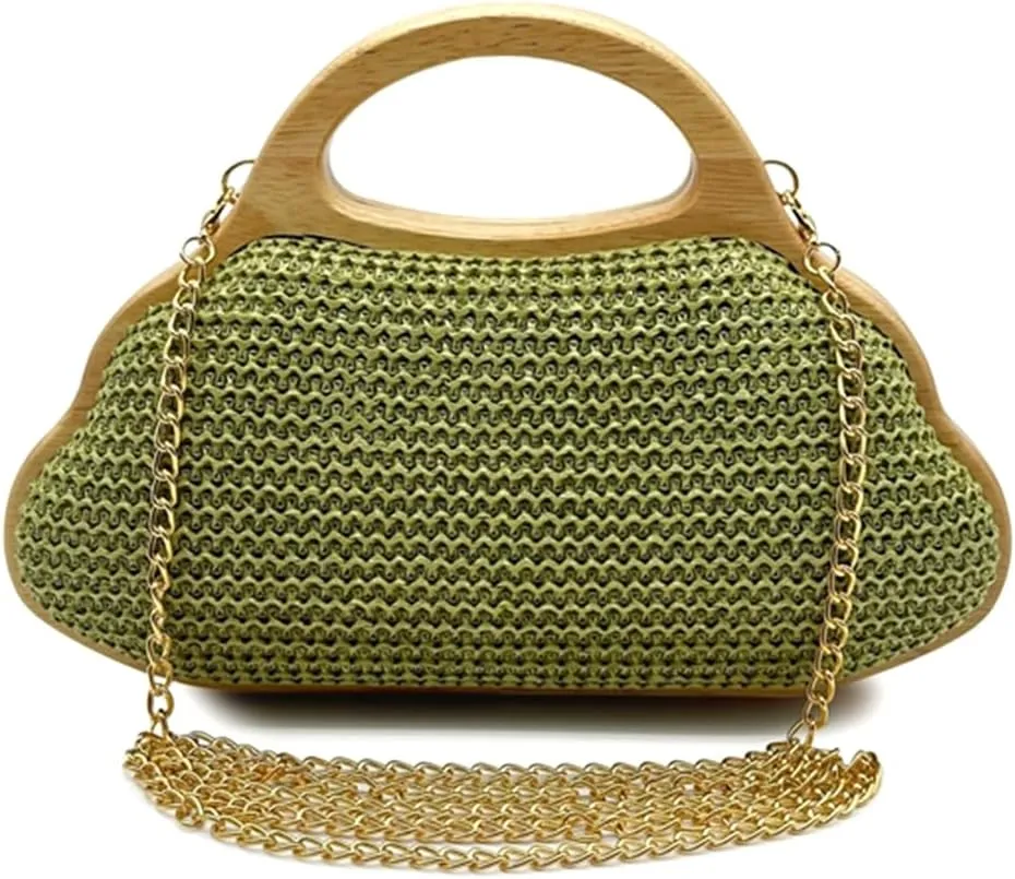 Women Straw Clutch Purse Ladies Sequin Flower Evening Bag Summer Beach Handbag Casual Woven Rattan Tote Bag