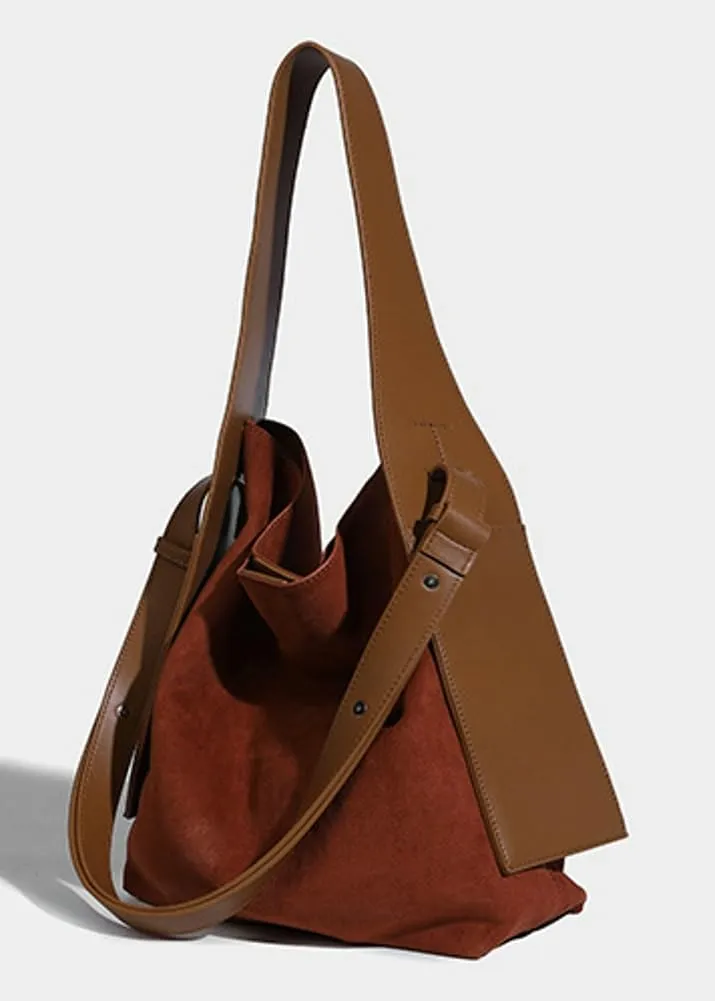 Women's Bucket Tote Bags Fashion Large Top Handle Satchel Handbags PU Leather Suede Shoulder Crossbody Purses