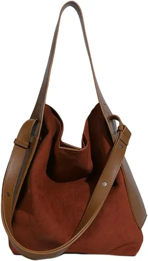 Women's Bucket Tote Bags Fashion Large Top Handle Satchel Handbags PU Leather Suede Shoulder Crossbody Purses