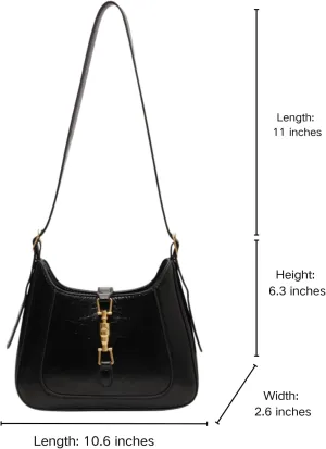 Women's Burgundy Bag PU Leather Clasp Zipper Shoulder Bag Small Wine Colored Purse Vintage Crossbody Bag