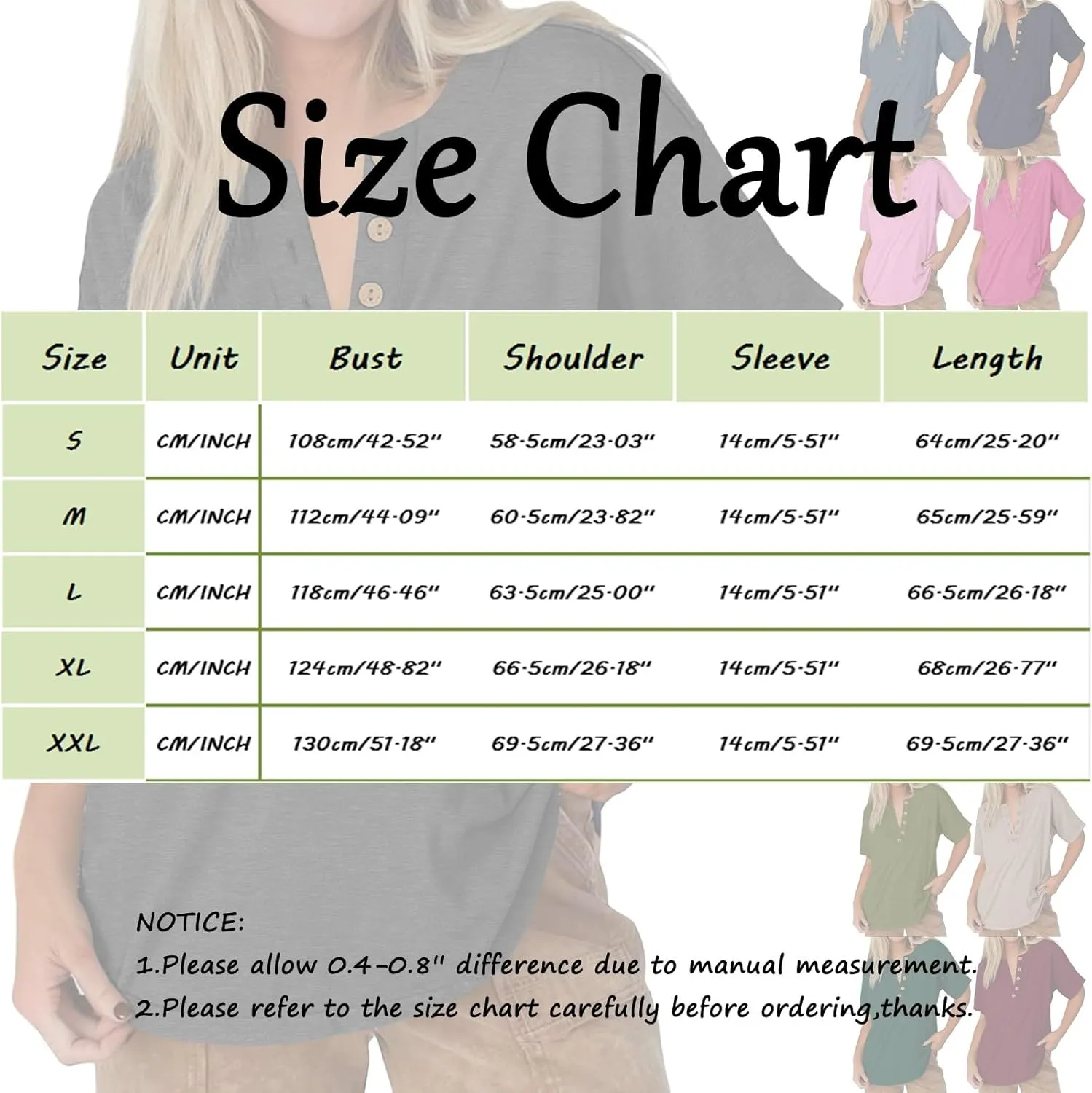 Womens Button V Neck T Shirts 2025 Trendy Summer Outdoor Vacation Blouse Tops Casual Loose Fit Trip Beach T-Shirts