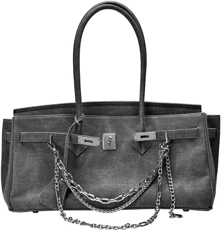 Women's Cargo Tote Denim Tote, Retro Shoulder Handbag, Large Capacity Satchel, Crossbody Clutch, Denim Purse, Hobo Bag