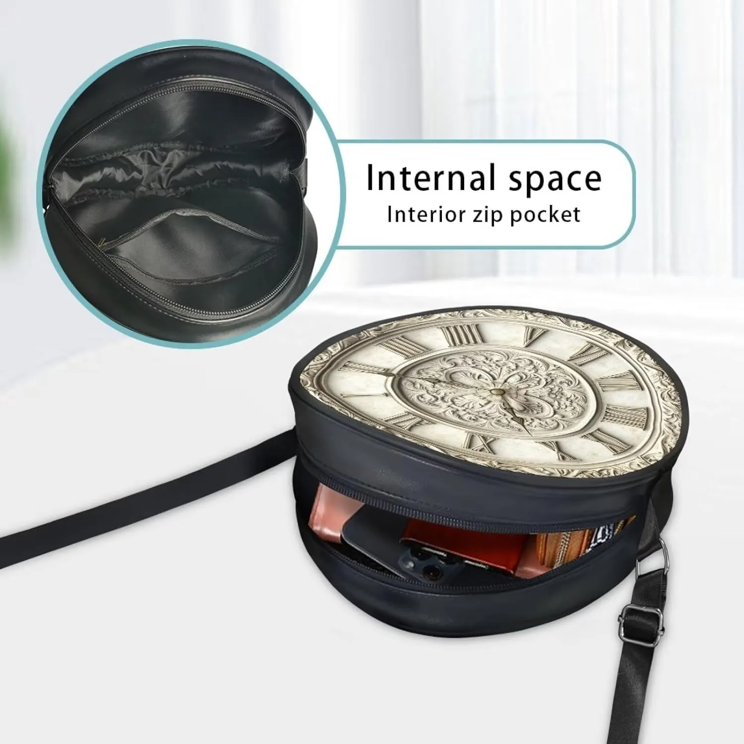 Womens Circle Bag Round Shape Crossbody Bag Leather Round Purses Circle Cross Body Shoulder Bag for Party