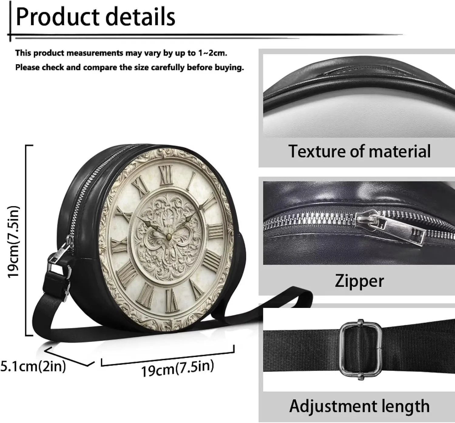 Womens Circle Bag Round Shape Crossbody Bag Leather Round Purses Circle Cross Body Shoulder Bag for Party