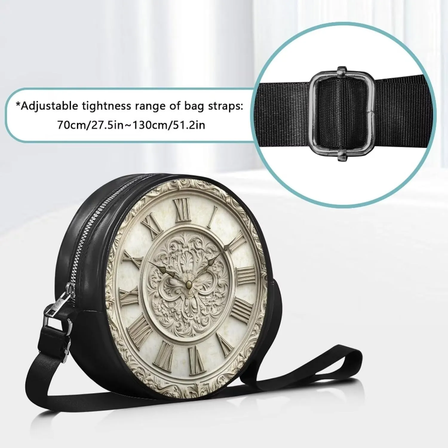 Womens Circle Bag Round Shape Crossbody Bag Leather Round Purses Circle Cross Body Shoulder Bag for Party