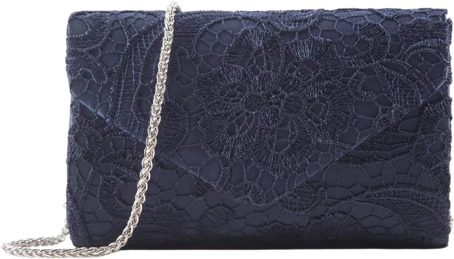 Women's Clutch with Lace Evening Bag, Square Envelope Handbags for Bride in Wedding Party