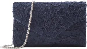 Women's Clutch with Lace Evening Bag, Square Envelope Handbags for Bride in Wedding Party