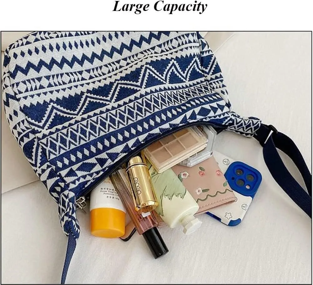 Women's Crossbody Bag Contrast Color Plaid Striped Saddle Shoulder Handbag Underarm Satchel Tote Clutch Purse Hobo Bag