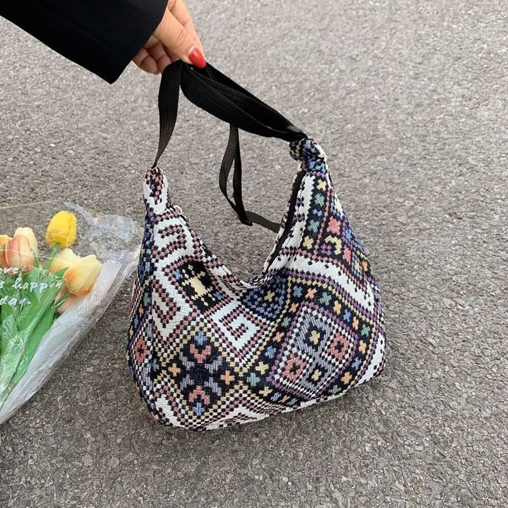 Women's Crossbody Bag Contrast Color Plaid Striped Saddle Shoulder Handbag Underarm Satchel Tote Clutch Purse Hobo Bag