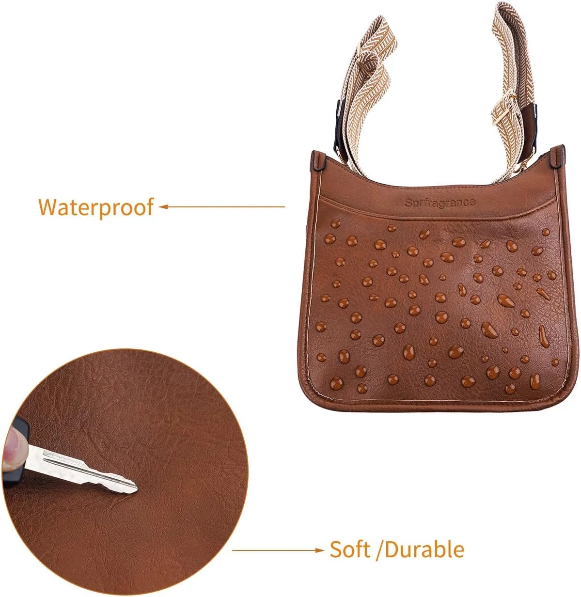 Women's Crossbody Handbags Vegen Leather Purses 2Pcs Hobo Purse Bags Wallet Set with 2 Adjustable Guitar Strap