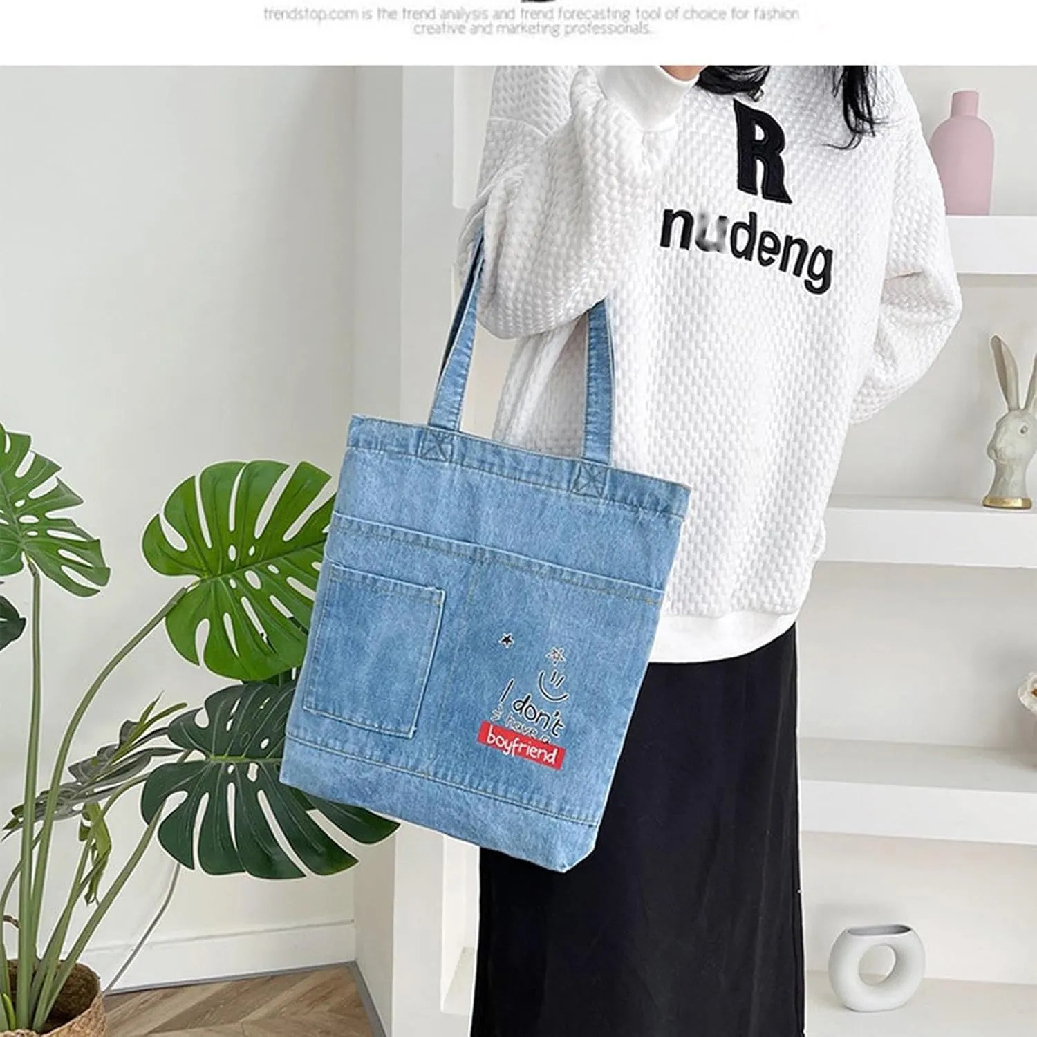 Women's denim wallet, casual handbag, crossbody shoulder bag, girl tote canvas bag
