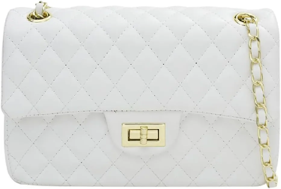 Women's Elegant Quilted Design Cute Shoulder Bag,Fashionable Chain Strap Crossbody Bag for Women & Girls