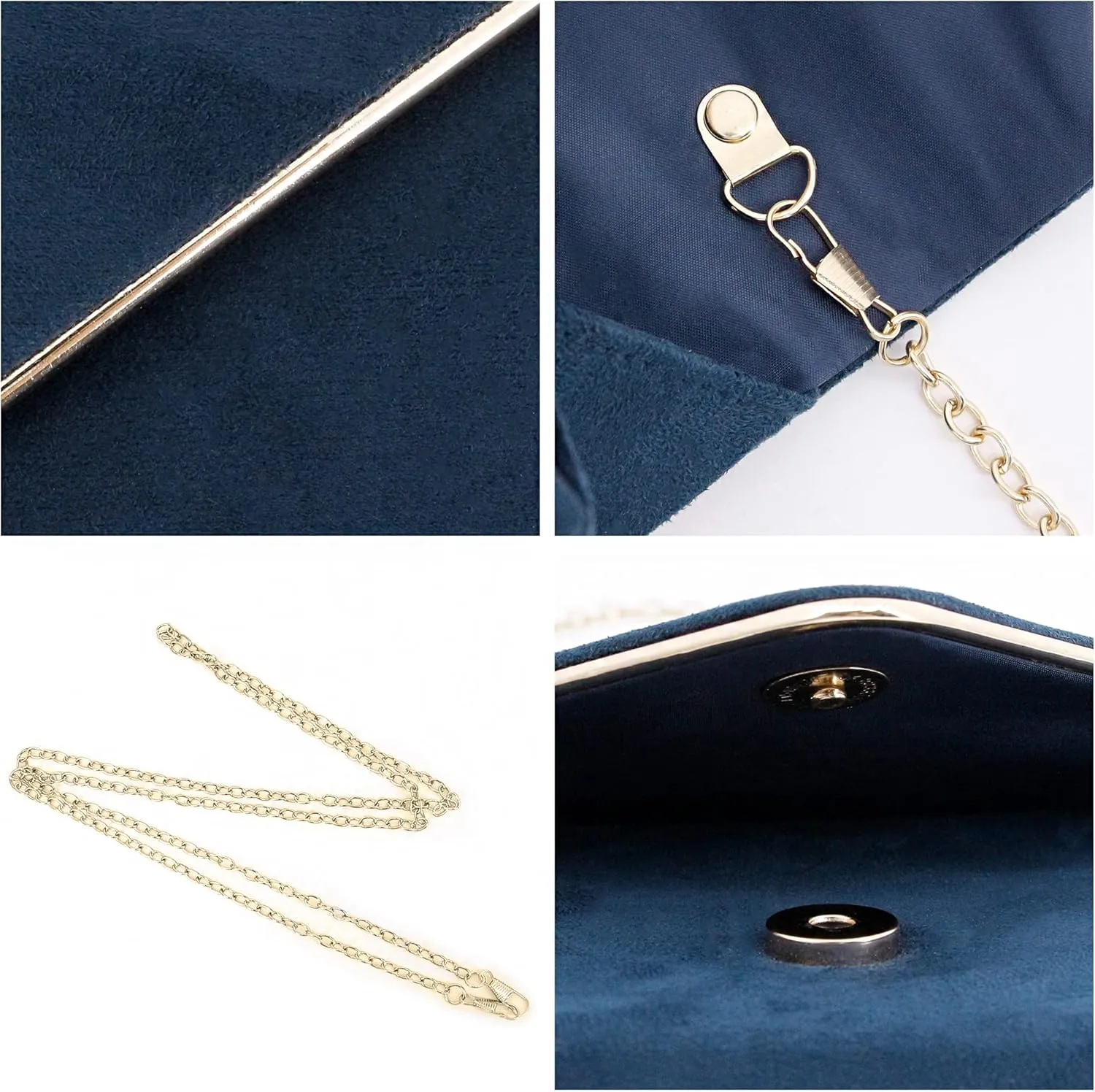 Womens Elegant Suede Evening Envelop Bag Handbag Clutch Purse for Wedding Party Prom