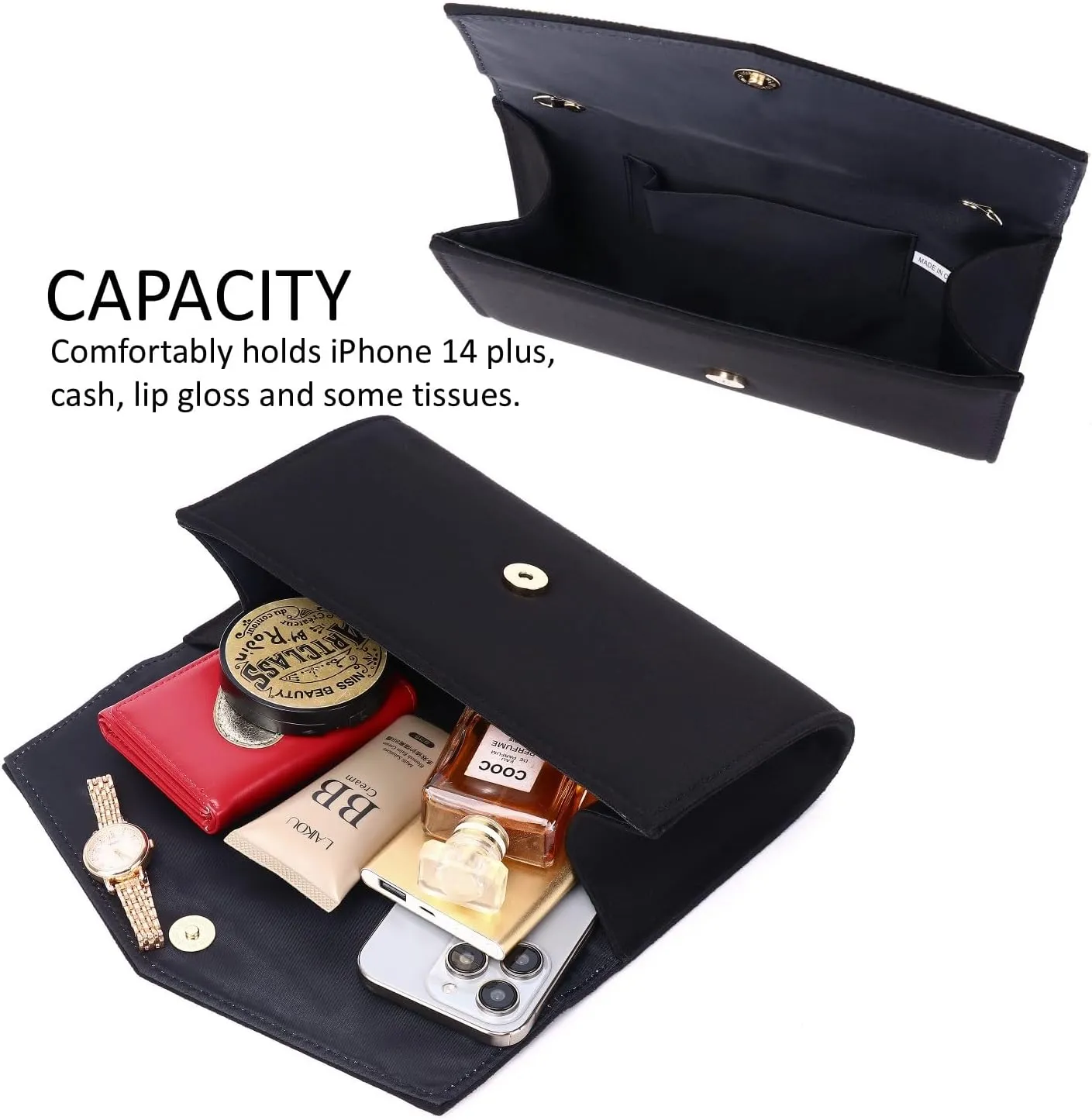 Women's Evening Bags Faux Suede Envelope Clutch Purse Shiny Rhinestone Women Handbags for Wedding Party Prom