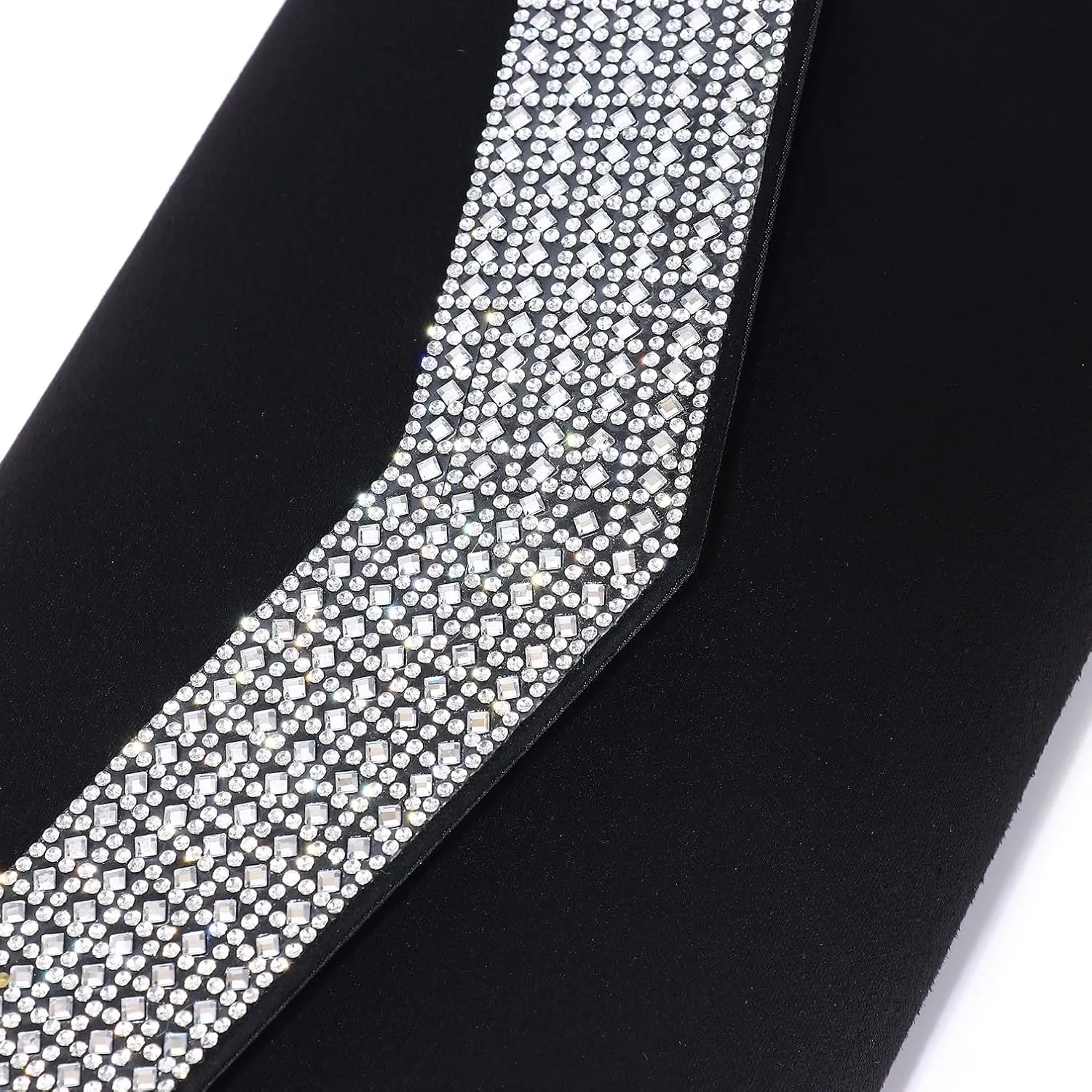 Women's Evening Bags Faux Suede Envelope Clutch Purse Shiny Rhinestone Women Handbags for Wedding Party Prom