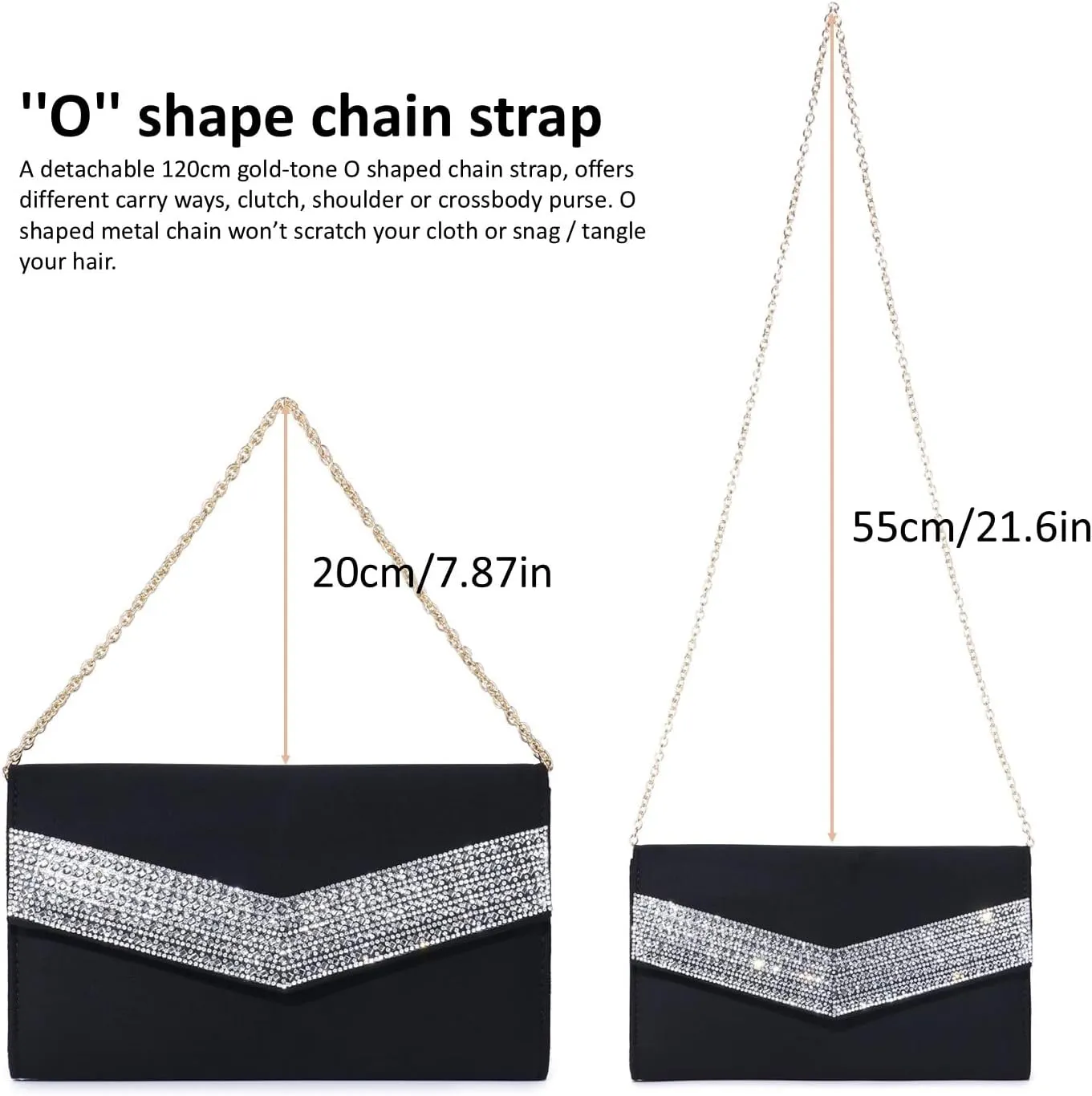 Women's Evening Bags Faux Suede Envelope Clutch Purse Shiny Rhinestone Women Handbags for Wedding Party Prom