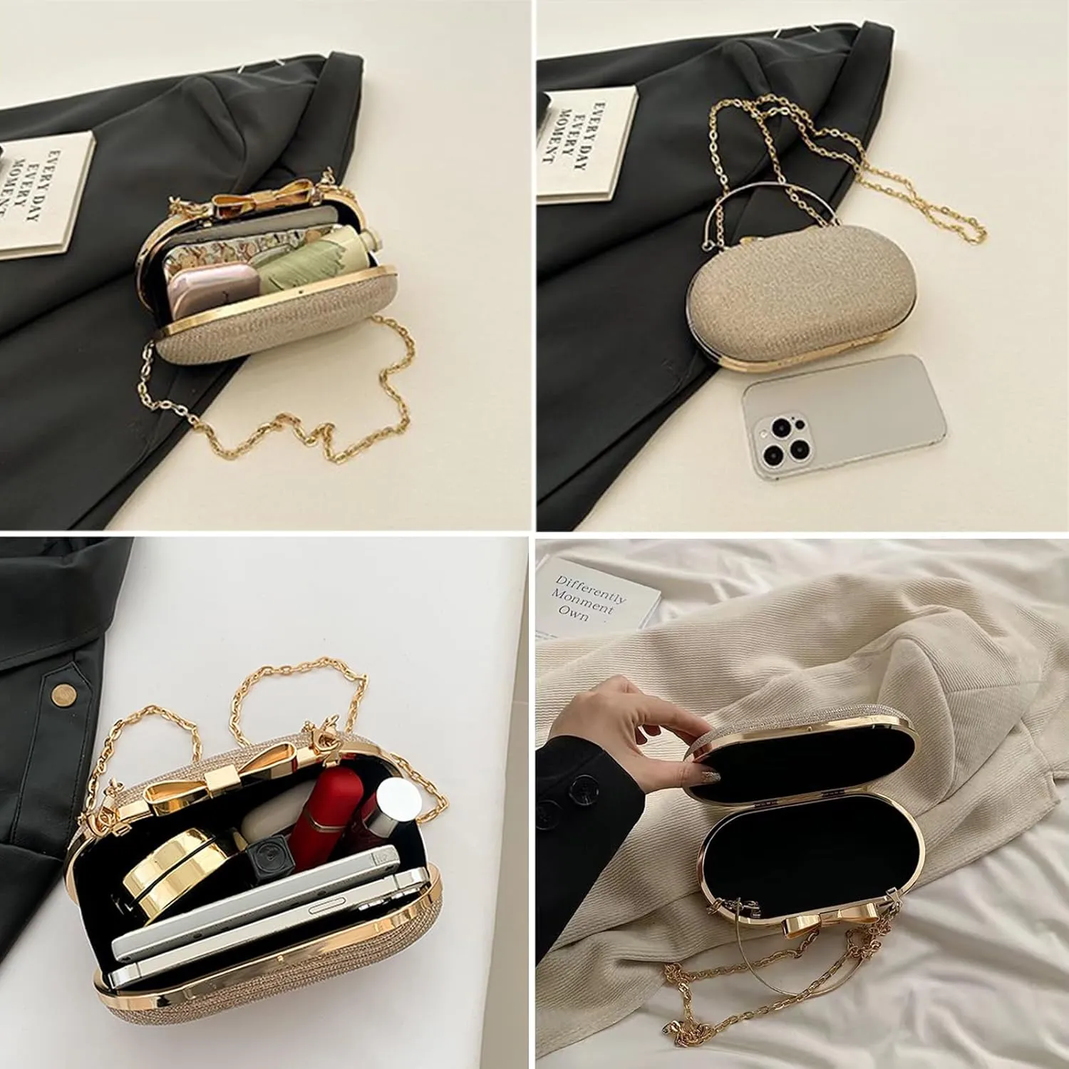 Women's Evening Handbag, Elegant Bling Crossbody Bag, Clutch Purses for Women Evening, Wedding, Prom, Cocktail Party