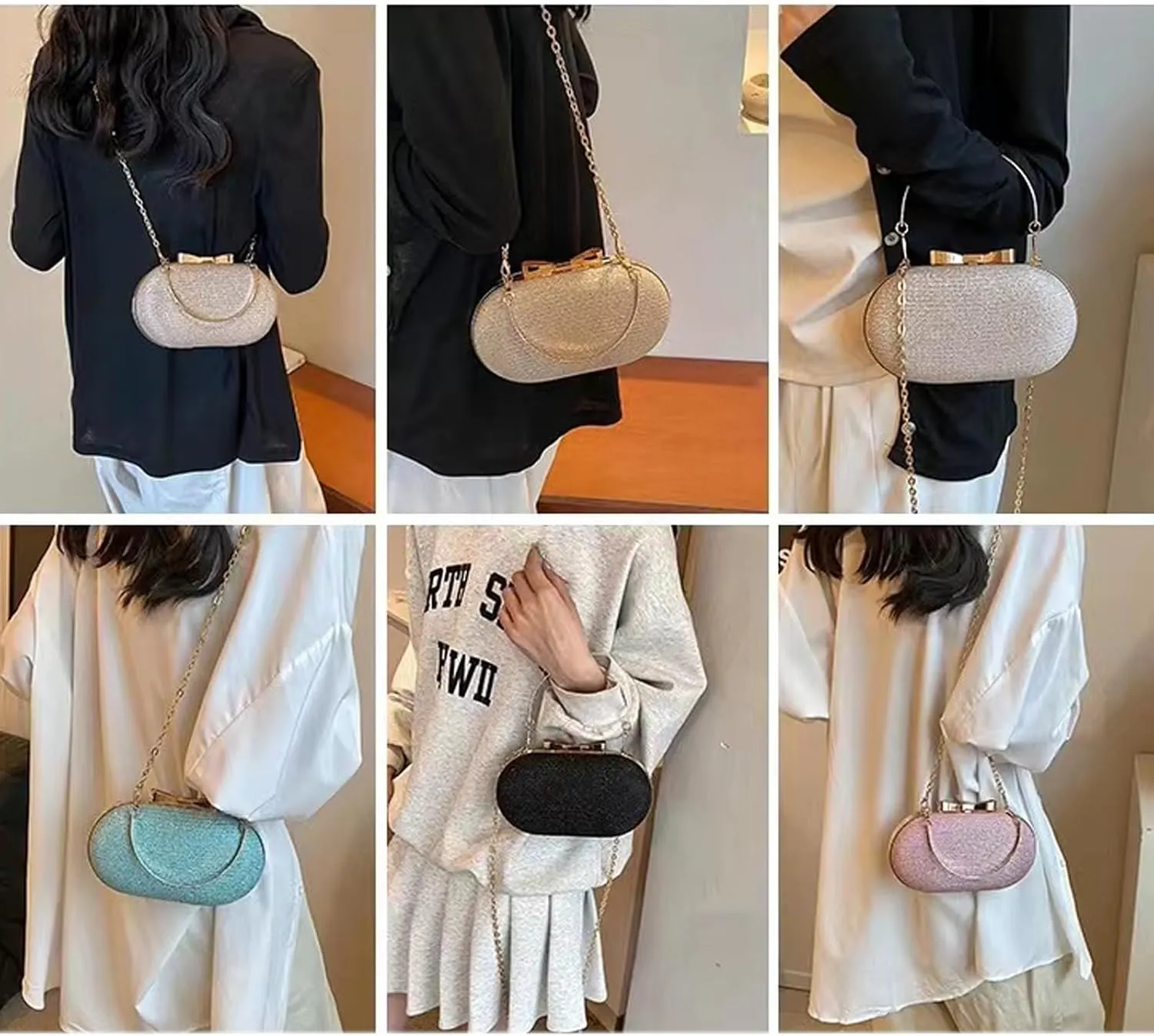 Women's Evening Handbag, Elegant Bling Crossbody Bag, Clutch Purses for Women Evening, Wedding, Prom, Cocktail Party