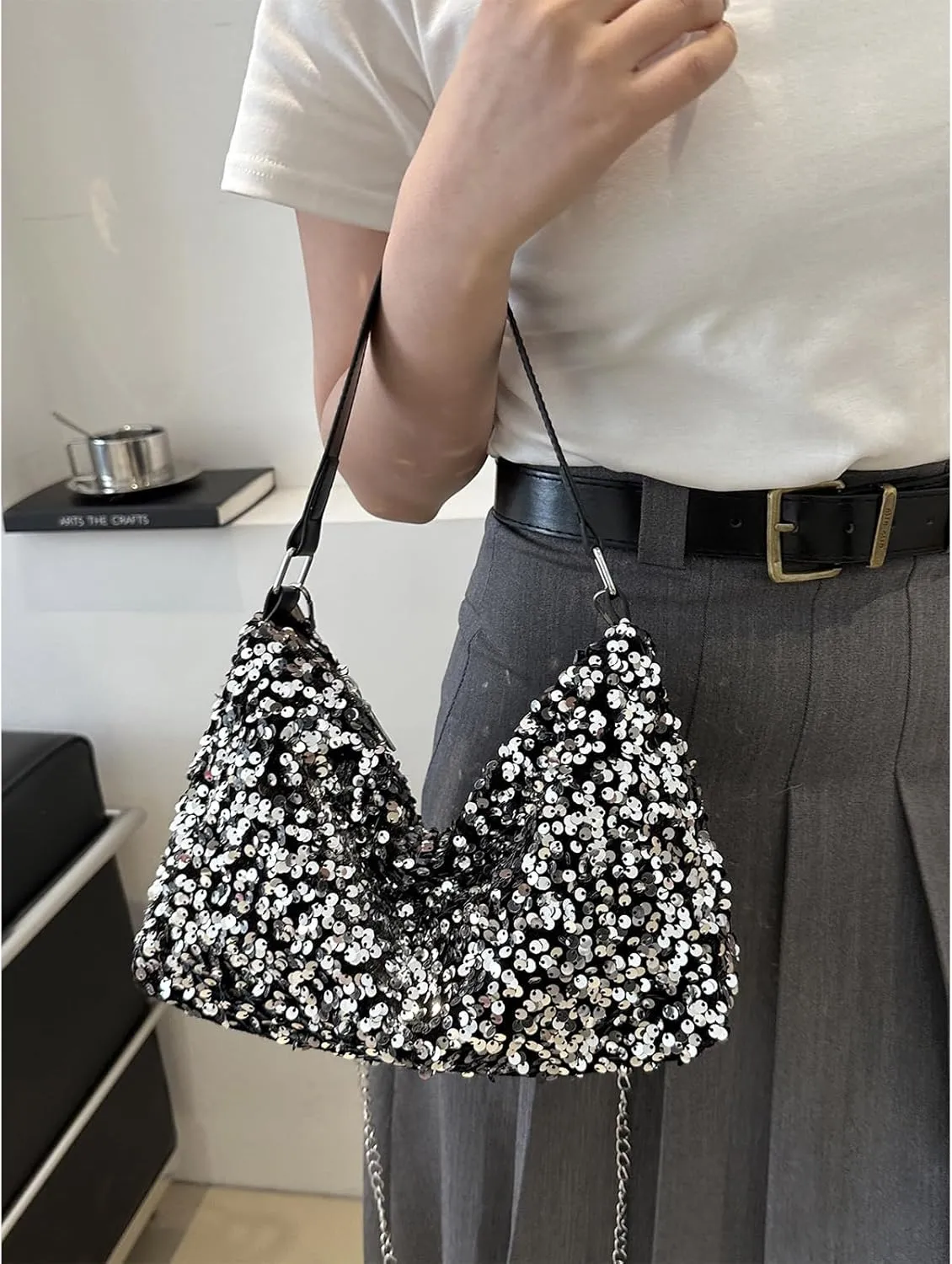 Women's Evening Handbag, Sequin Evening Crossbody Bag, Elegant Clutch Purses for Women Wedding, Prom, Cocktail Party