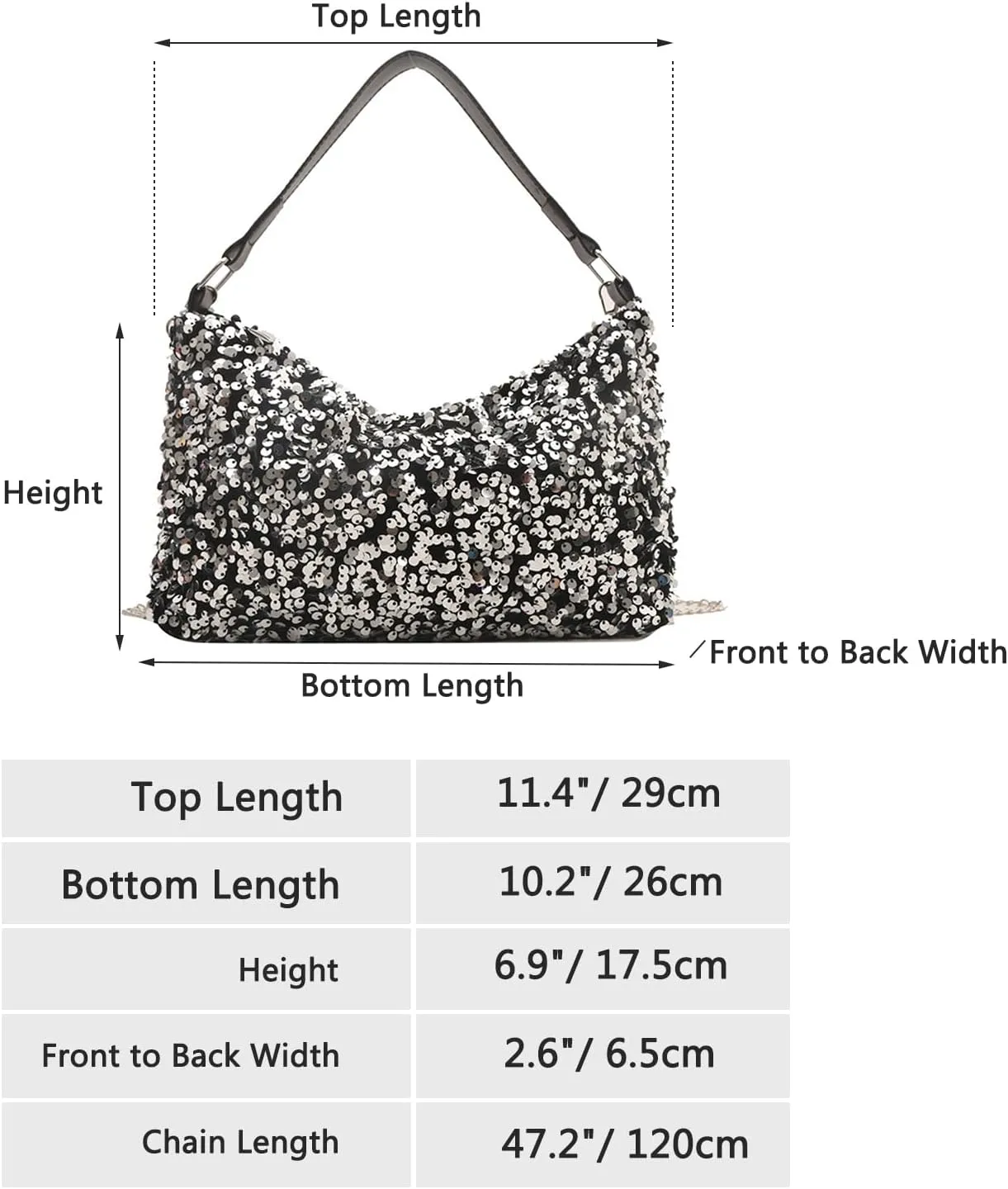 Women's Evening Handbag, Sequin Evening Crossbody Bag, Elegant Clutch Purses for Women Wedding, Prom, Cocktail Party